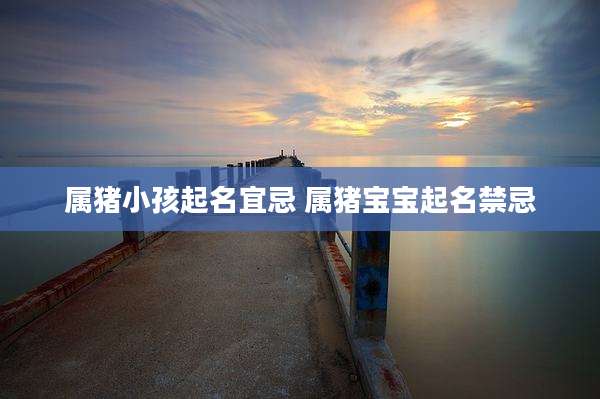 属猪小孩起名宜忌 属猪宝宝起名禁忌