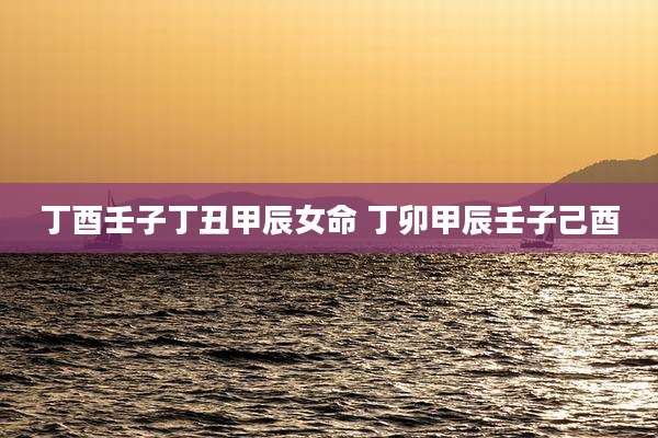 丁酉壬子丁丑甲辰女命 丁卯甲辰壬子己酉