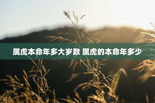 属虎本命年多大岁数 属虎的本命年多少
