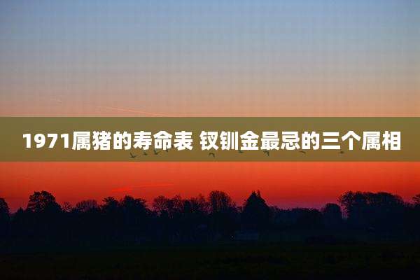 1971属猪的寿命表 钗钏金最忌的三个属相
