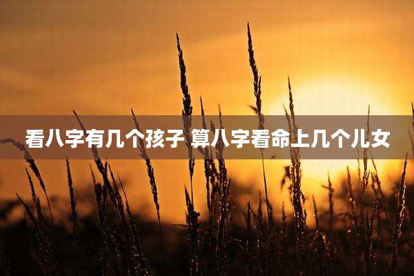 看八字有几个孩子 算八字看命上几个儿女