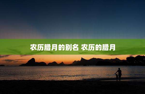 农历腊月的别名 农历的腊月