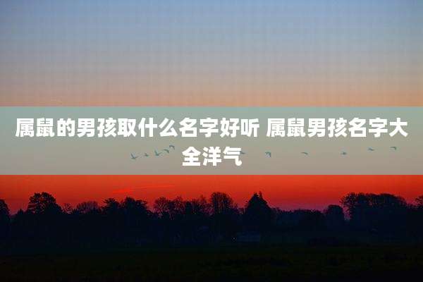 属鼠的男孩取什么名字好听 属鼠男孩名字大全洋气