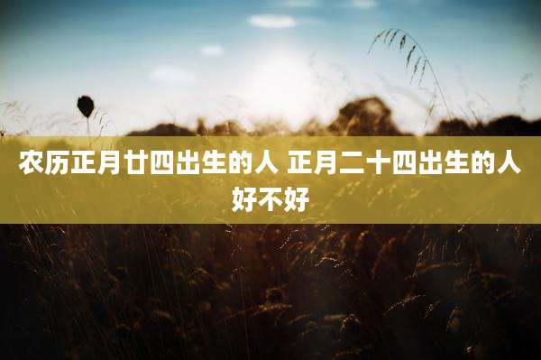 农历正月廿四出生的人 正月二十四出生的人好不好