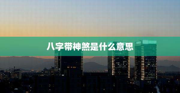 八字带神煞是什么意思