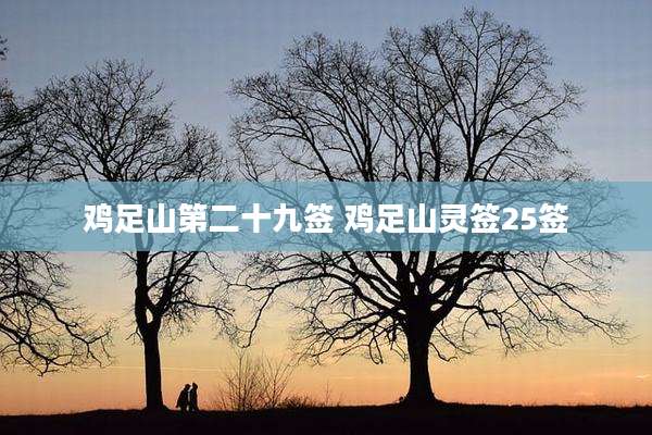 鸡足山第二十九签 鸡足山灵签25签