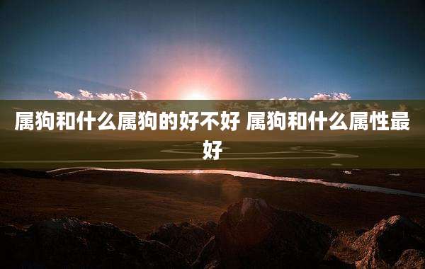 属狗和什么属狗的好不好 属狗和什么属性最好