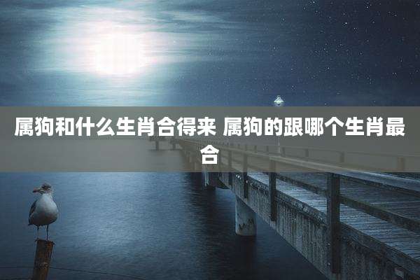 属狗和什么生肖合得来 属狗的跟哪个生肖最合