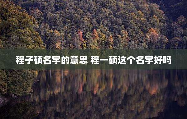 程子硕名字的意思 程一硕这个名字好吗