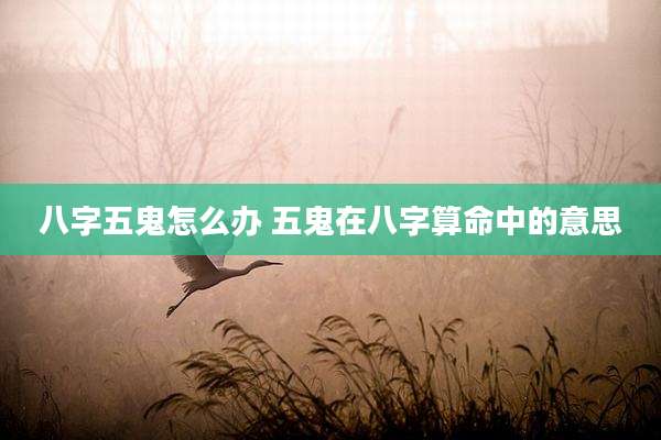 八字五鬼怎么办 五鬼在八字算命中的意思