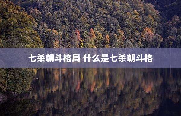 七杀朝斗格局 什么是七杀朝斗格