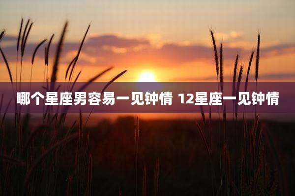 哪个星座男容易一见钟情 12星座一见钟情