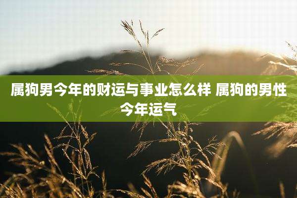 属狗男今年的财运与事业怎么样 属狗的男性今年运气
