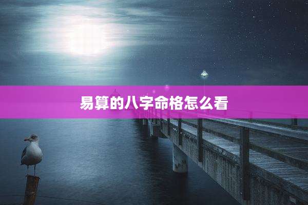 易算的八字命格怎么看