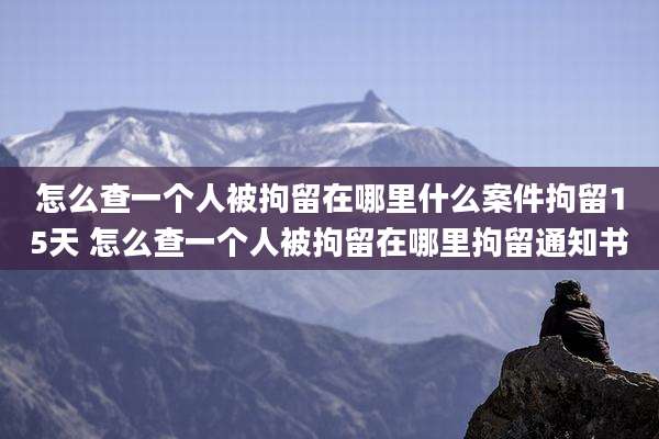 怎么查一个人被拘留在哪里什么案件拘留15天 怎么查一个人被拘留在哪里拘留通知书