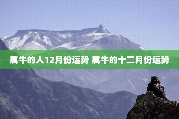 属牛的人12月份运势 属牛的十二月份运势