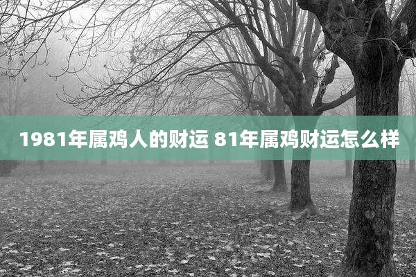1981年属鸡人的财运 81年属鸡财运怎么样