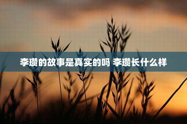 李瓒的故事是真实的吗 李瓒长什么样