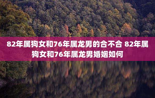 82年属狗女和76年属龙男的合不合 82年属狗女和76年属龙男婚姻如何