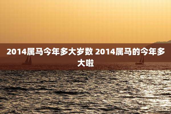 2014属马今年多大岁数 2014属马的今年多大啦