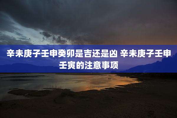 辛未庚子壬申癸卯是吉还是凶 辛未庚子壬申壬寅的注意事项