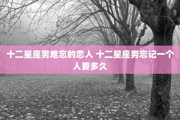 十二星座男难忘的恋人 十二星座男忘记一个人要多久