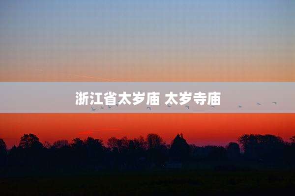 浙江省太岁庙 太岁寺庙