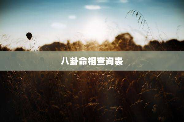 八卦命相查询表