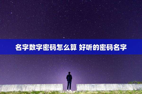 名字数字密码怎么算 好听的密码名字