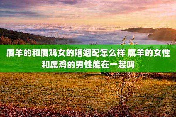 属羊的和属鸡女的婚姻配怎么样 属羊的女性和属鸡的男性能在一起吗
