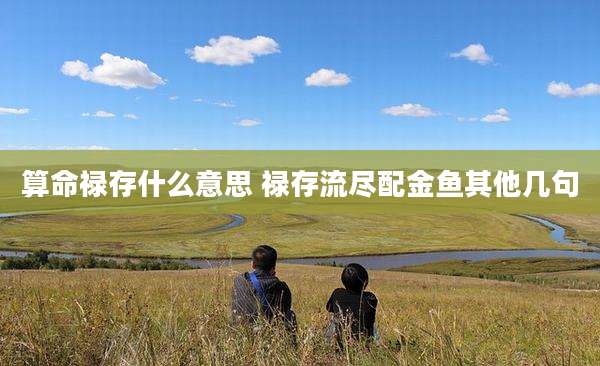 算命禄存什么意思 禄存流尽配金鱼其他几句