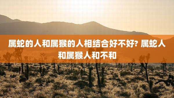 属蛇的人和属猴的人相结合好不好? 属蛇人和属猴人和不和