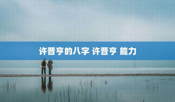 许晋亨的八字 许晋亨 能力