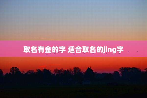 取名有金的字 适合取名的jing字