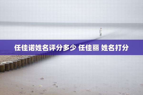 任佳诺姓名评分多少 任佳丽 姓名打分