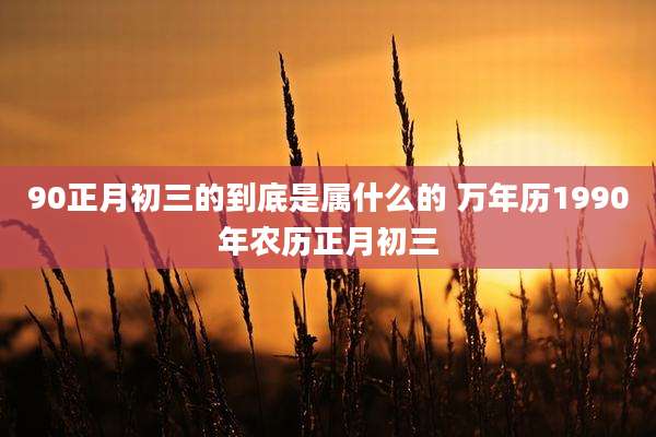 90正月初三的到底是属什么的 万年历1990年农历正月初三