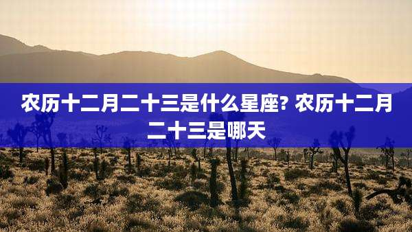 农历十二月二十三是什么星座? 农历十二月二十三是哪天