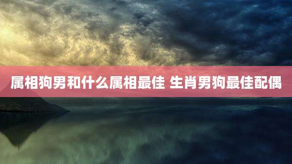 属相狗男和什么属相最佳 生肖男狗最佳配偶