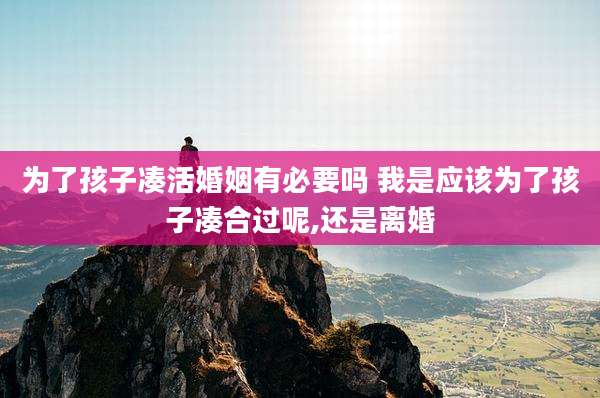 为了孩子凑活婚姻有必要吗 我是应该为了孩子凑合过呢,还是离婚