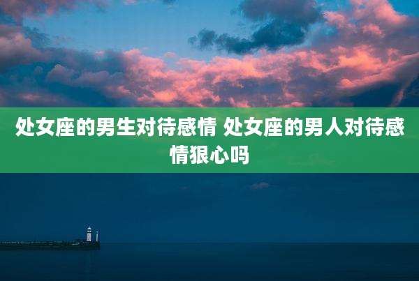 处女座的男生对待感情 处女座的男人对待感情狠心吗