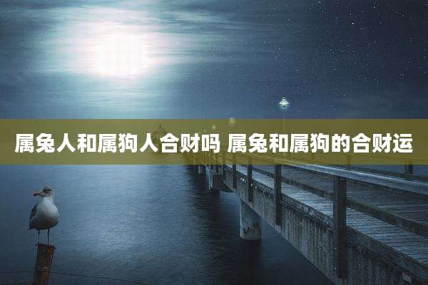 属兔人和属狗人合财吗 属兔和属狗的合财运