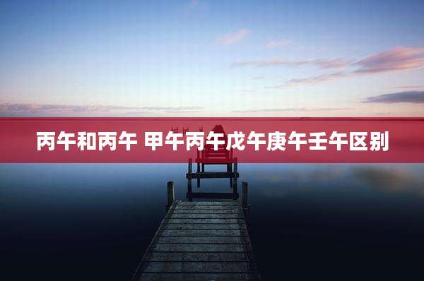 丙午和丙午 甲午丙午戊午庚午壬午区别