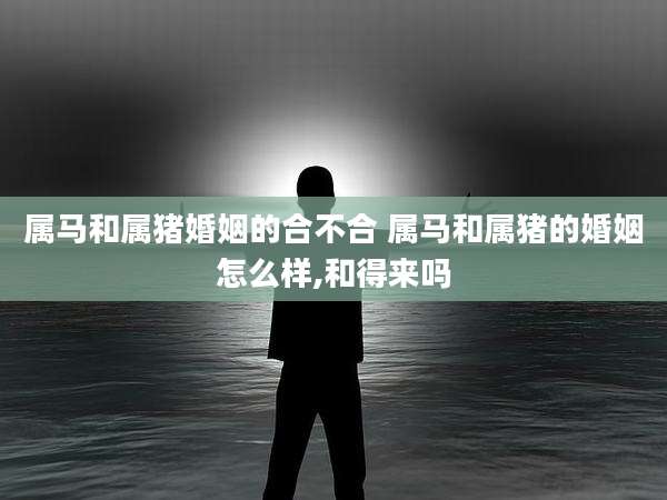 属马和属猪婚姻的合不合 属马和属猪的婚姻怎么样,和得来吗