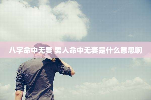 八字命中无妻 男人命中无妻是什么意思啊