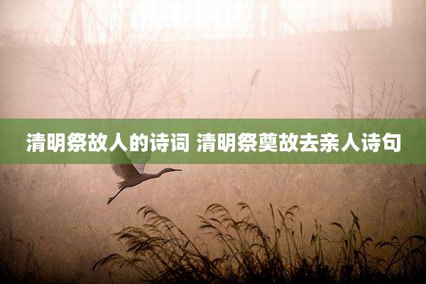 清明祭故人的诗词 清明祭奠故去亲人诗句
