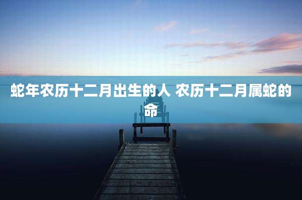 蛇年农历十二月出生的人 农历十二月属蛇的命
