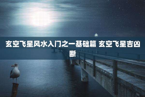 玄空飞星风水入门之一基础篇 玄空飞星吉凶断