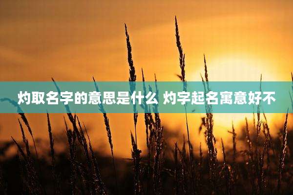 灼取名字的意思是什么 灼字起名寓意好不