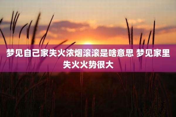 梦见自己家失火浓烟滚滚是啥意思 梦见家里失火火势很大