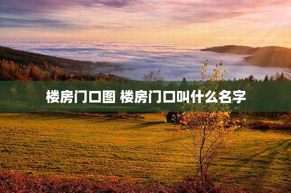 楼房门口图 楼房门口叫什么名字